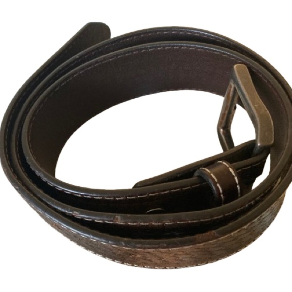 Wrangler Men's Brown Leather Belt With Buckle
